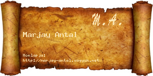 Marjay Antal névjegykártya